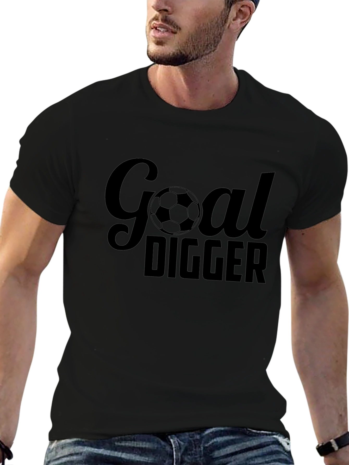 Goal Digger Soccer T-Shirt - Black Cotton Tee