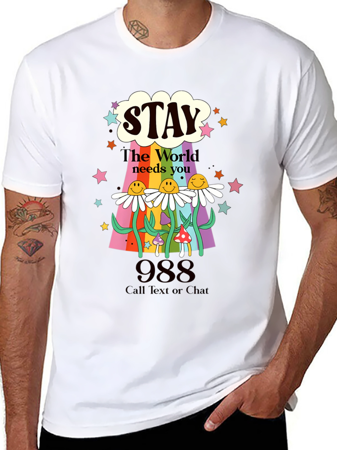 Stay 988 Mental Health Awareness Graphic Tee