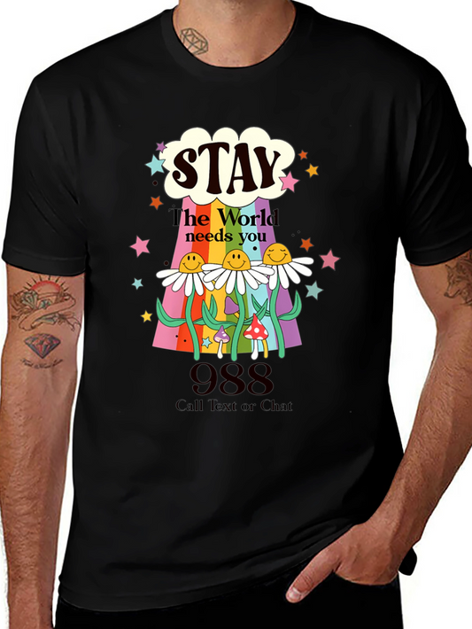Stay 988 Mental Health Awareness Graphic Tee