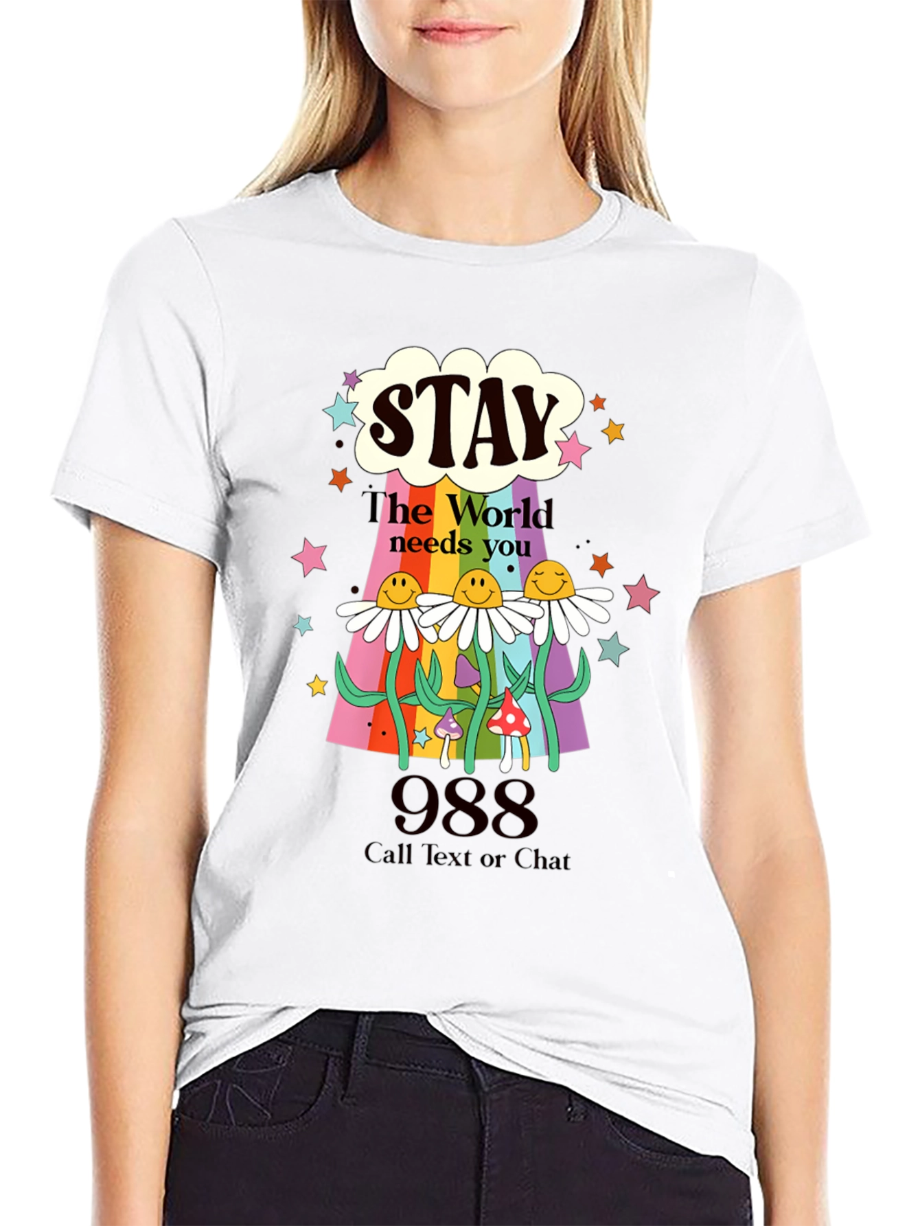 Stay 988 Mental Health Awareness Graphic Tee