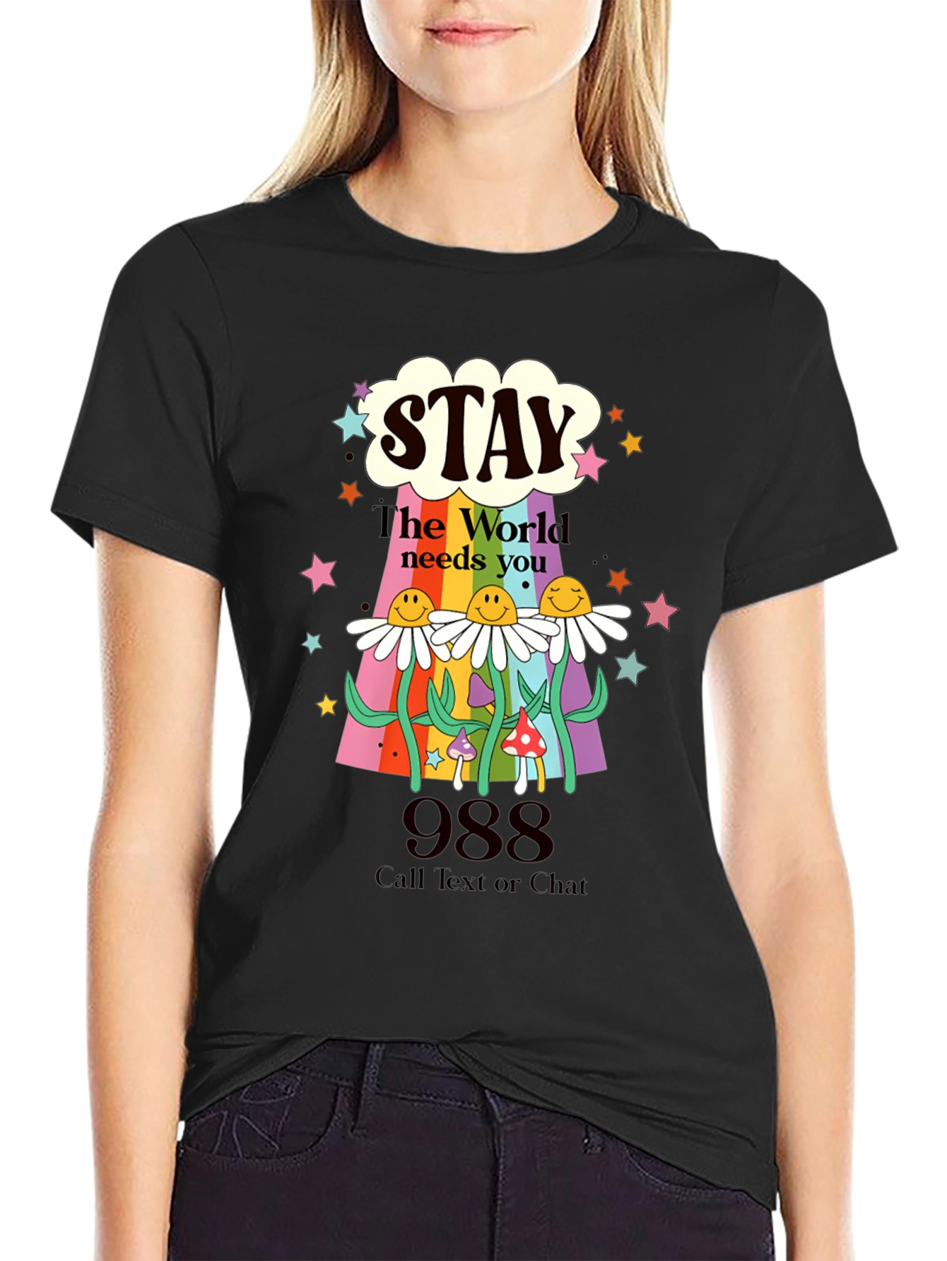 Stay 988 Mental Health Awareness Graphic Tee