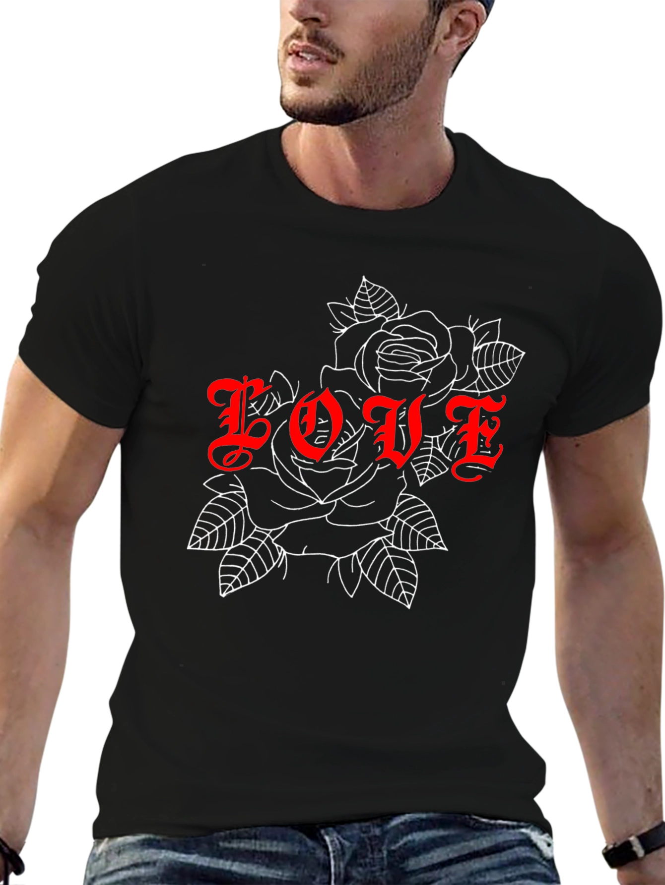 Love Roses Black T-Shirt