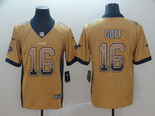 Men's Los Angeles Rams Jared Goff #16 Yellow Player Game Jerseys