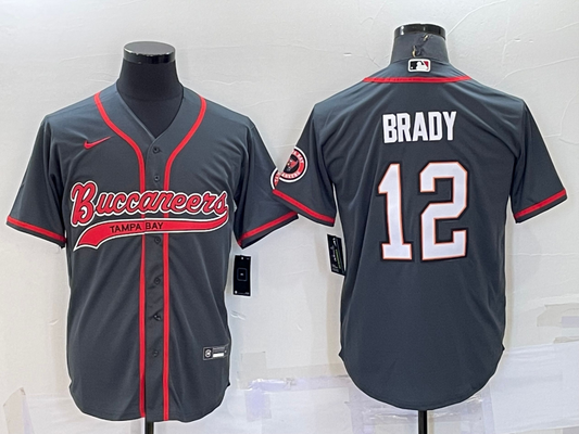 Men's Tampa Bay Buccaneers Tom Brady #12 Gray Game Jerseys Joint Edition