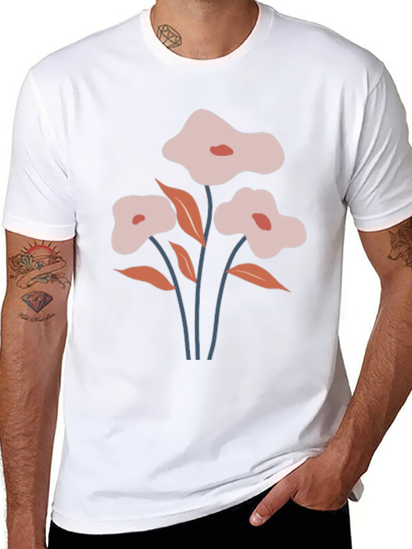 Floral Graphic Black T-Shirt