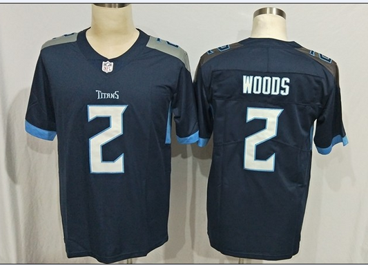 Men's Tennessee Titans Robert Woods #2 Navy Game Jerseys