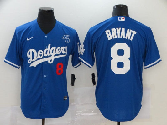 Men's Los Angeles Dodgers Kobe Bryant #8 Blue Replica Baseball Jerseys