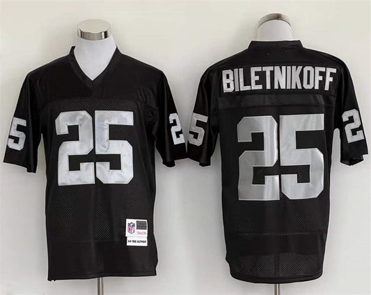 Men's Oakland Raiders Fred Biletnikoff Mitchell & Ness Black Legacy Replica Jerseys
