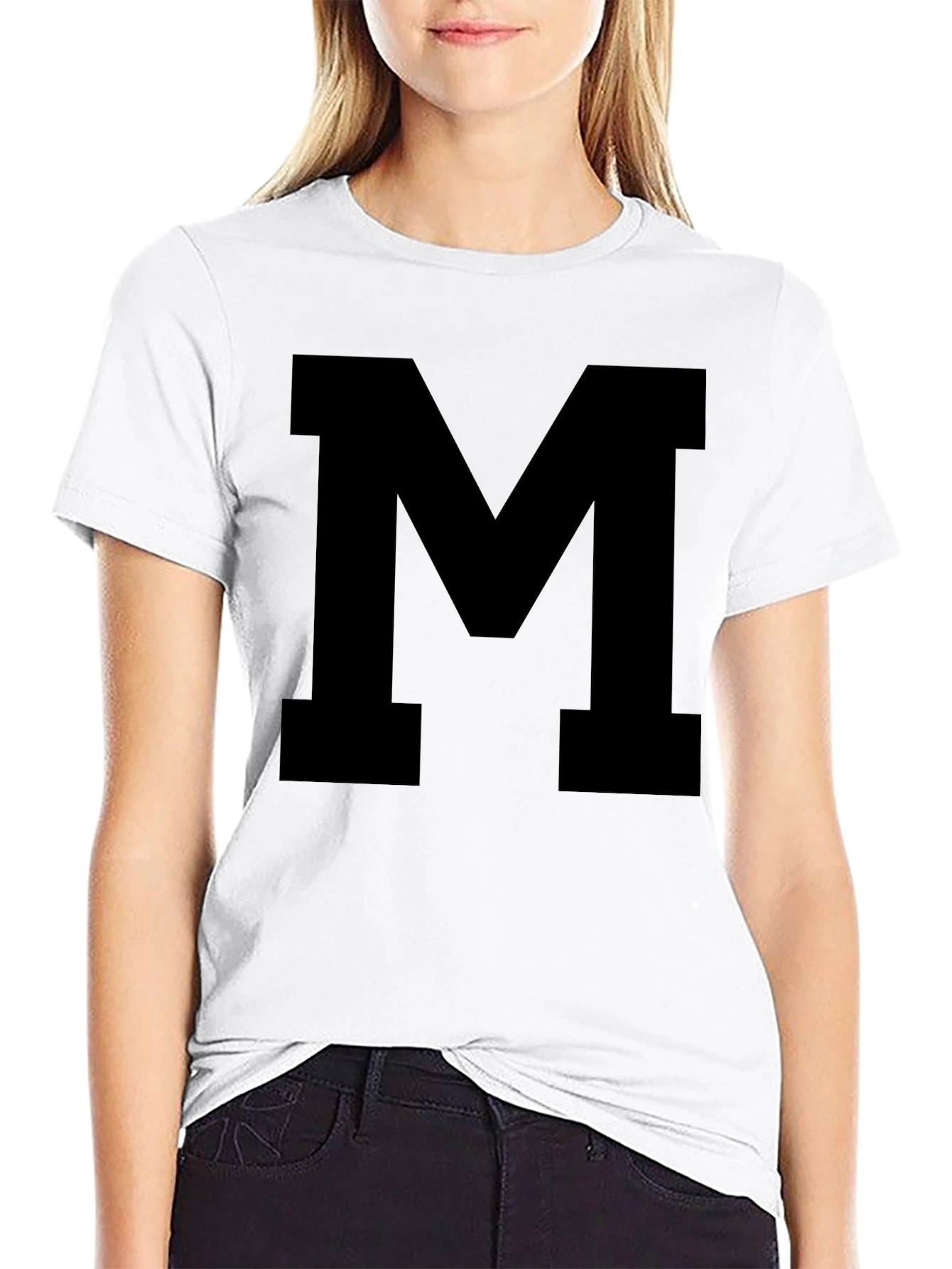 Bold Letter M Black T-Shirt