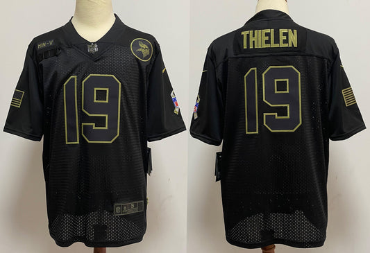 Men's Minnesota Vikings Adam Thielen Black 2020 Salute To Service Limited Jerseys