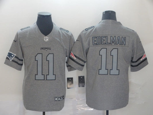 Men's New England Patriots Julian Edelman #11 Gray Game Jerseys