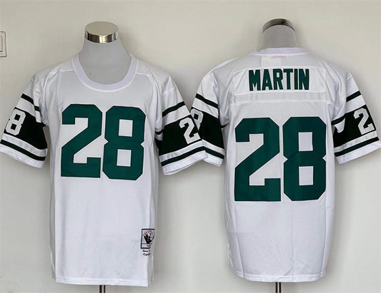 Men's New York Jets Curtis Martin Mitchell & Ness White Legacy Replica Jerseys