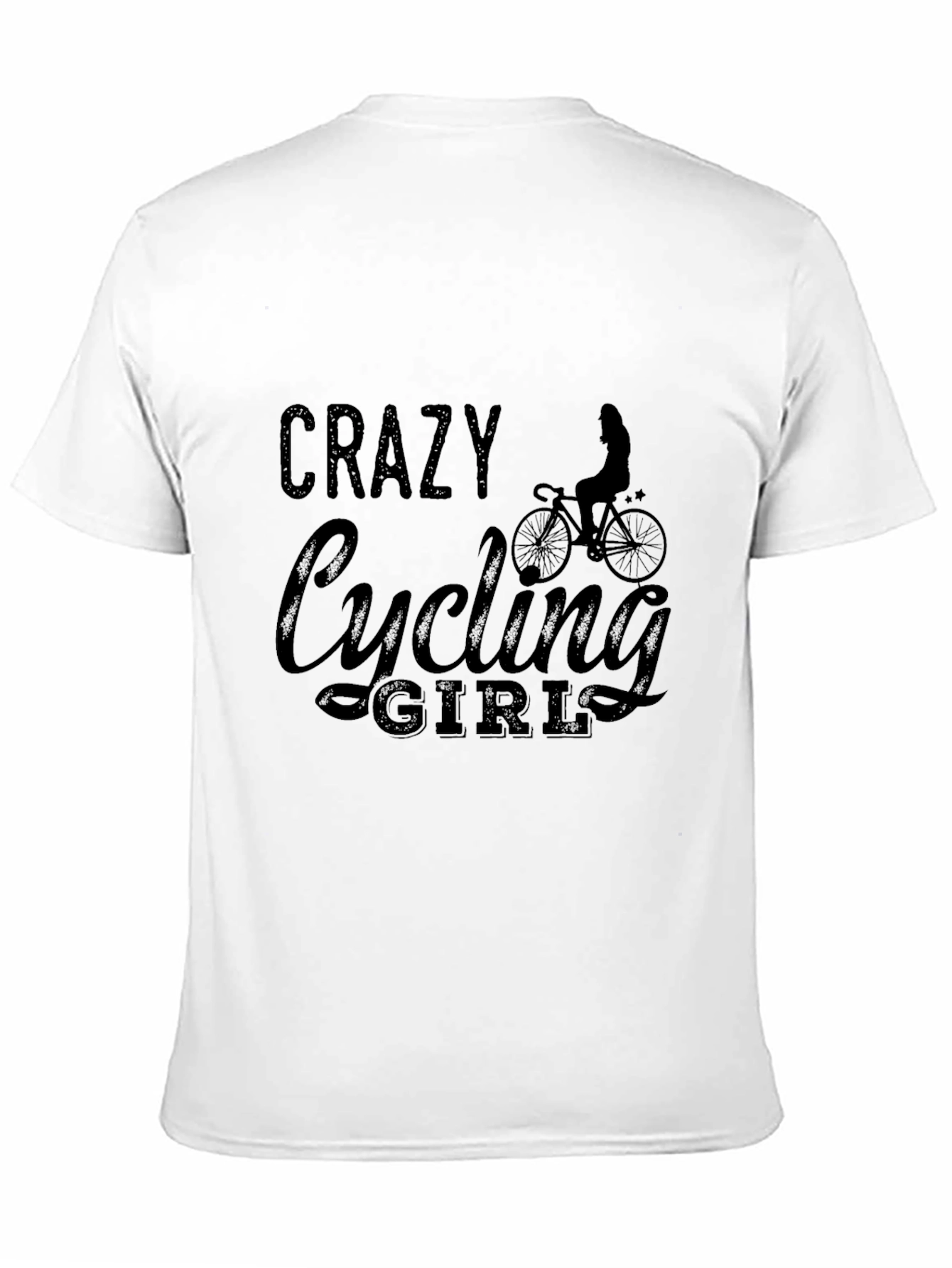 Crazy Cycling Girl Graphic Tee - Black T-Shirt