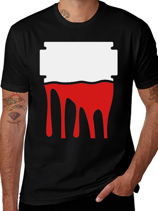 Razor Blade Drip Graphic Tee - Edgy Statement Shirt