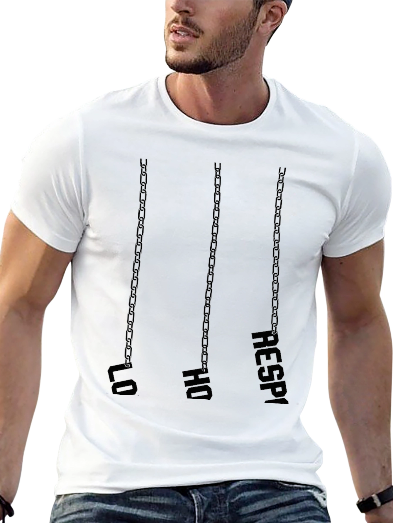 Lo Ho Respi Chain Print Black T-Shirt