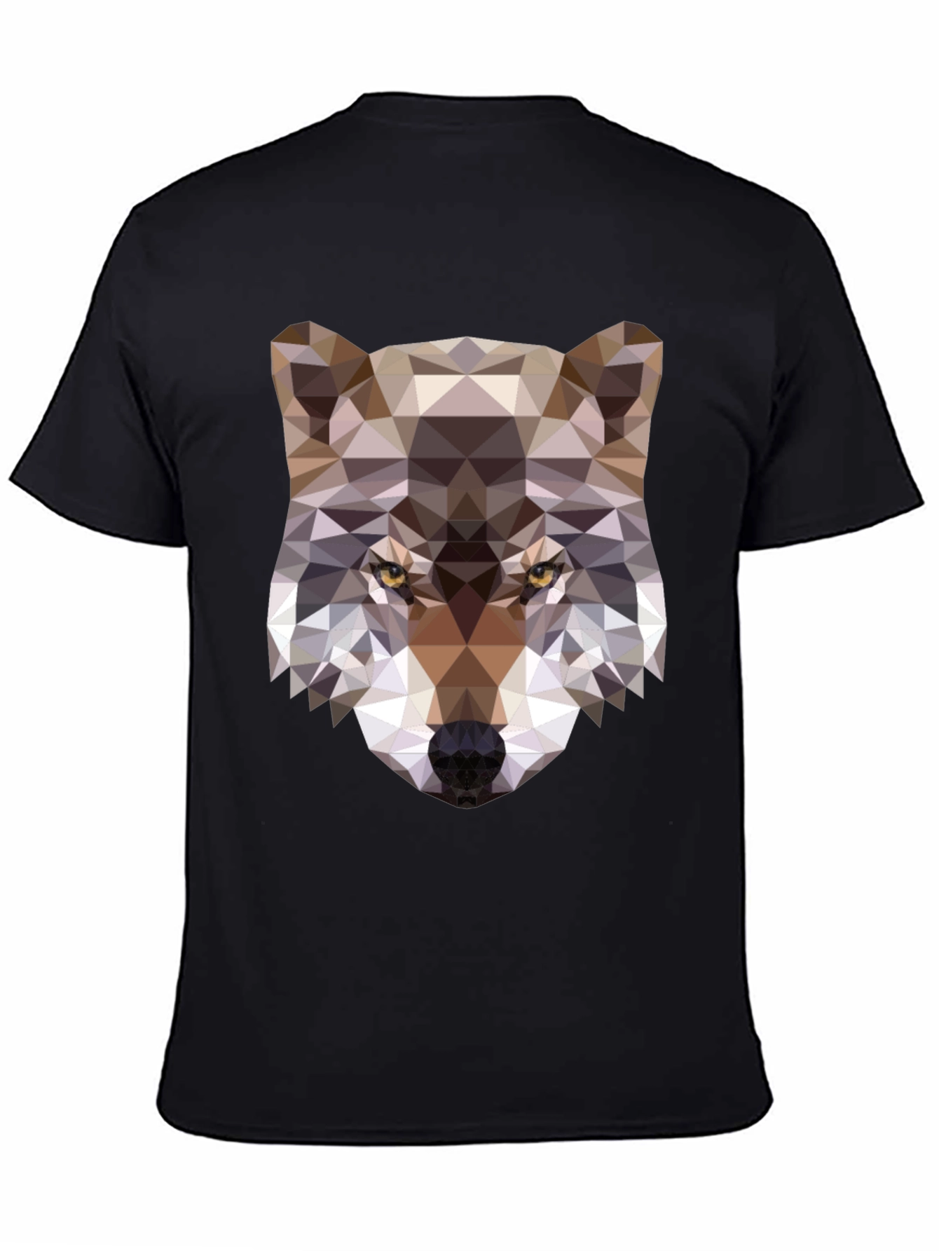 Geometric Wolf Graphic Tee - Modern Animal Print Shirt