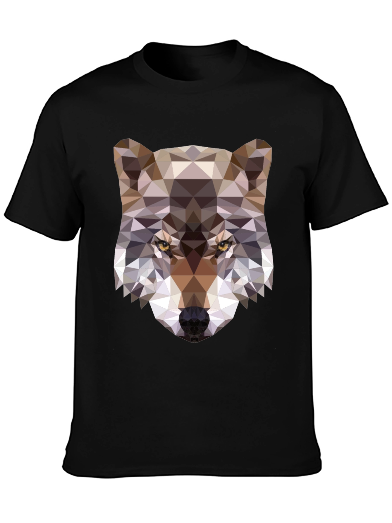 Geometric Wolf Graphic Tee - Modern Animal Print Shirt