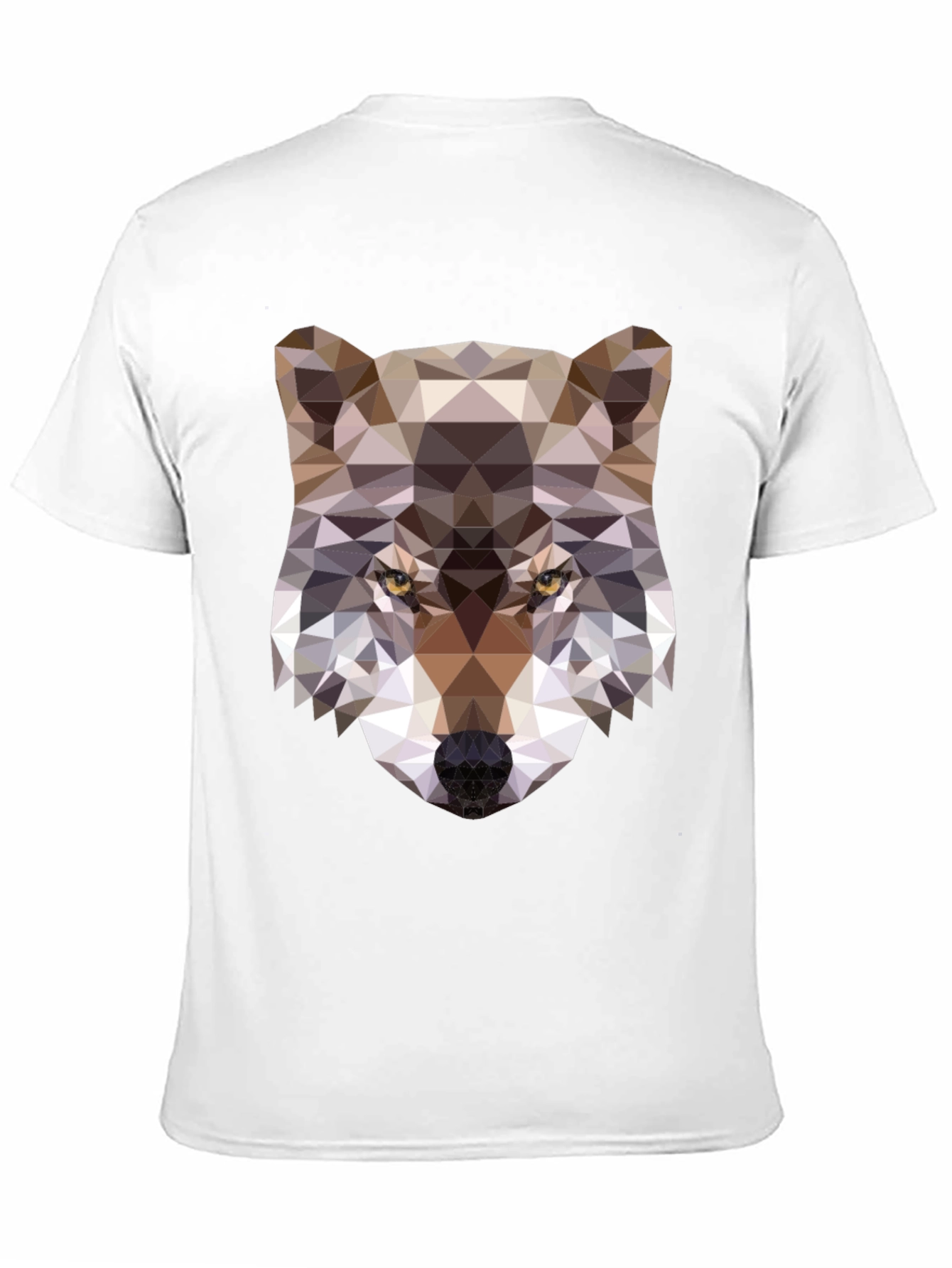 Geometric Wolf Graphic Tee - Modern Animal Print Shirt