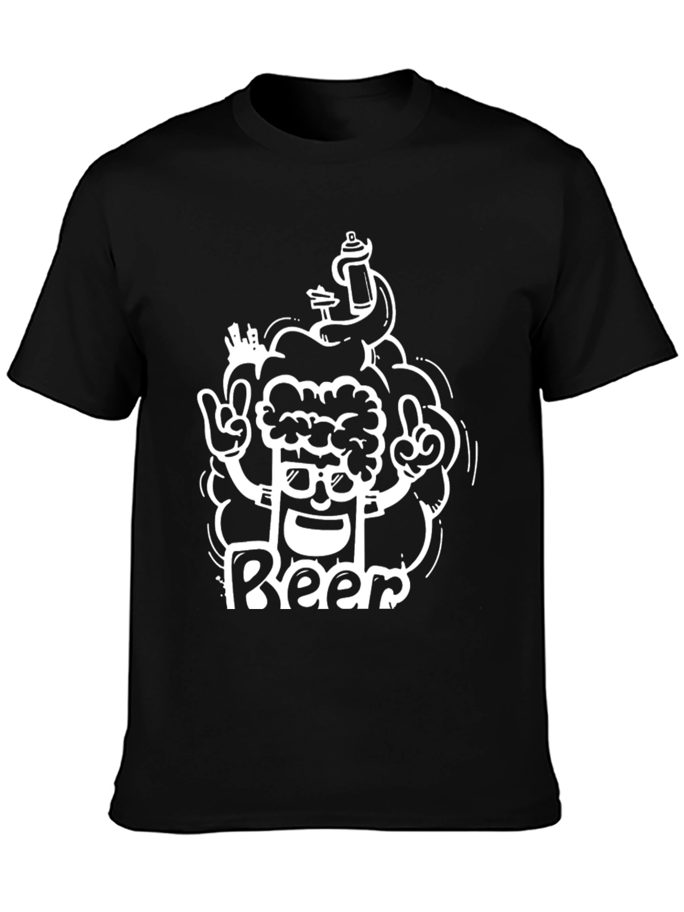 Cool Beer Graphic Black T-Shirt