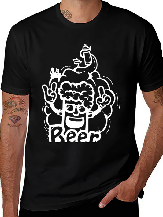 Cool Beer Graphic Black T-Shirt