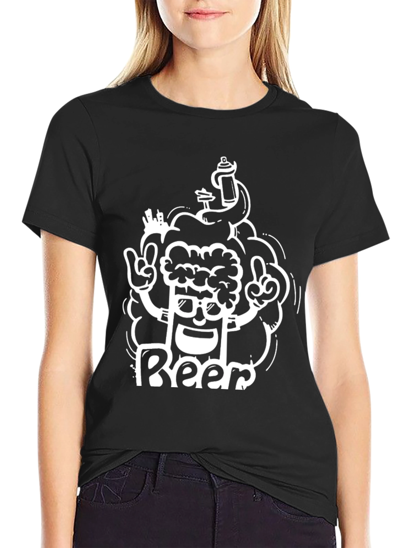 Cool Beer Graphic Black T-Shirt