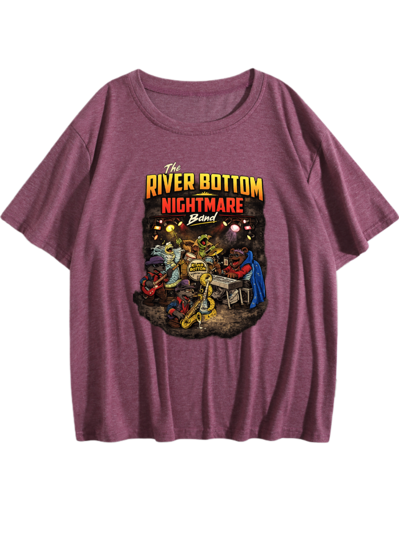 The River Bottom Nightmare Band Vintage Graphic T-Shirt – 220G Heavyweight Cotton Retro Music Tee