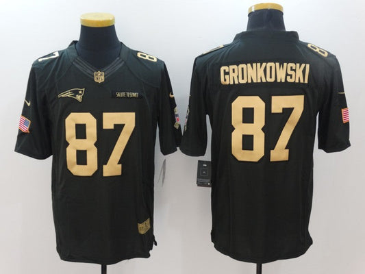 Men's New England Patriots Rob Gronkowski #87 Black Alternate Game Jerseys