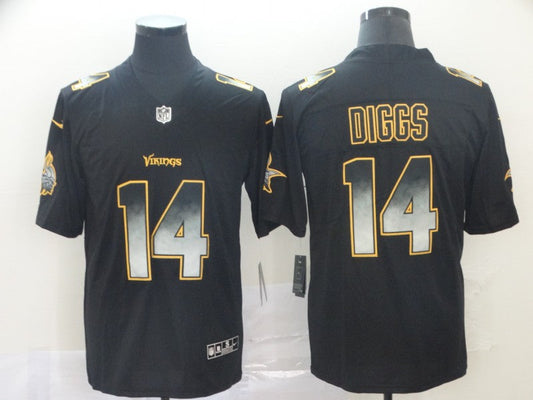 Men's Minnesota Vikings Stefon Diggs #14 Black Authentic Game Jerseys