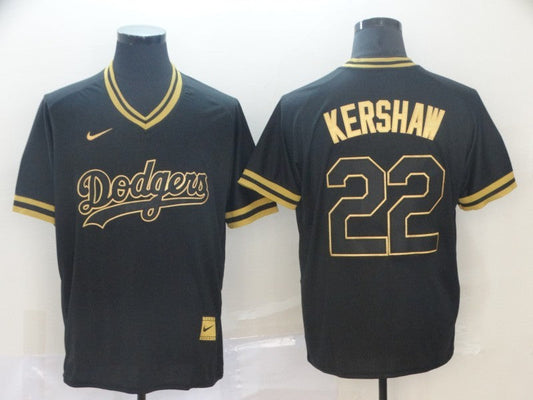 Men's Los Angeles Dodgers Clayton Kershaw #22 Black Fashion Stitched Jerseys