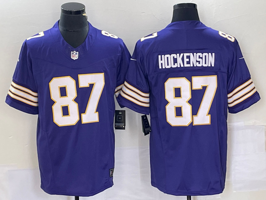 Men's Minnesota Vikings T.J. Hockenson #87 Purple Classic Player Jerseys