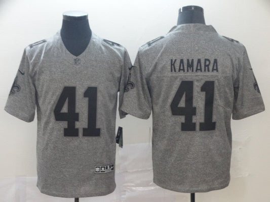 Men's New Orleans Saints Alvin Kamara #41 Gray Alternate Game Jerseys
