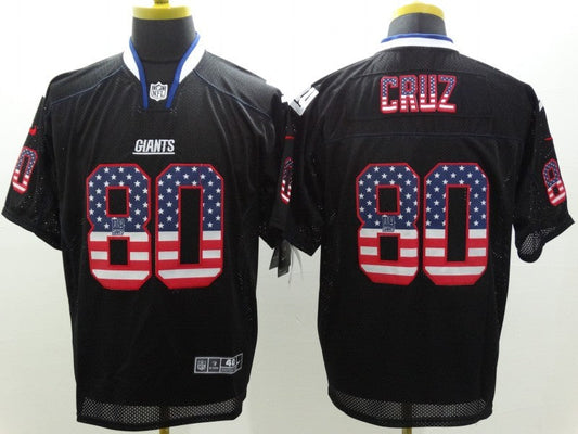 Men's New York Giants Victor Cruz #80 Black Game Jerseys