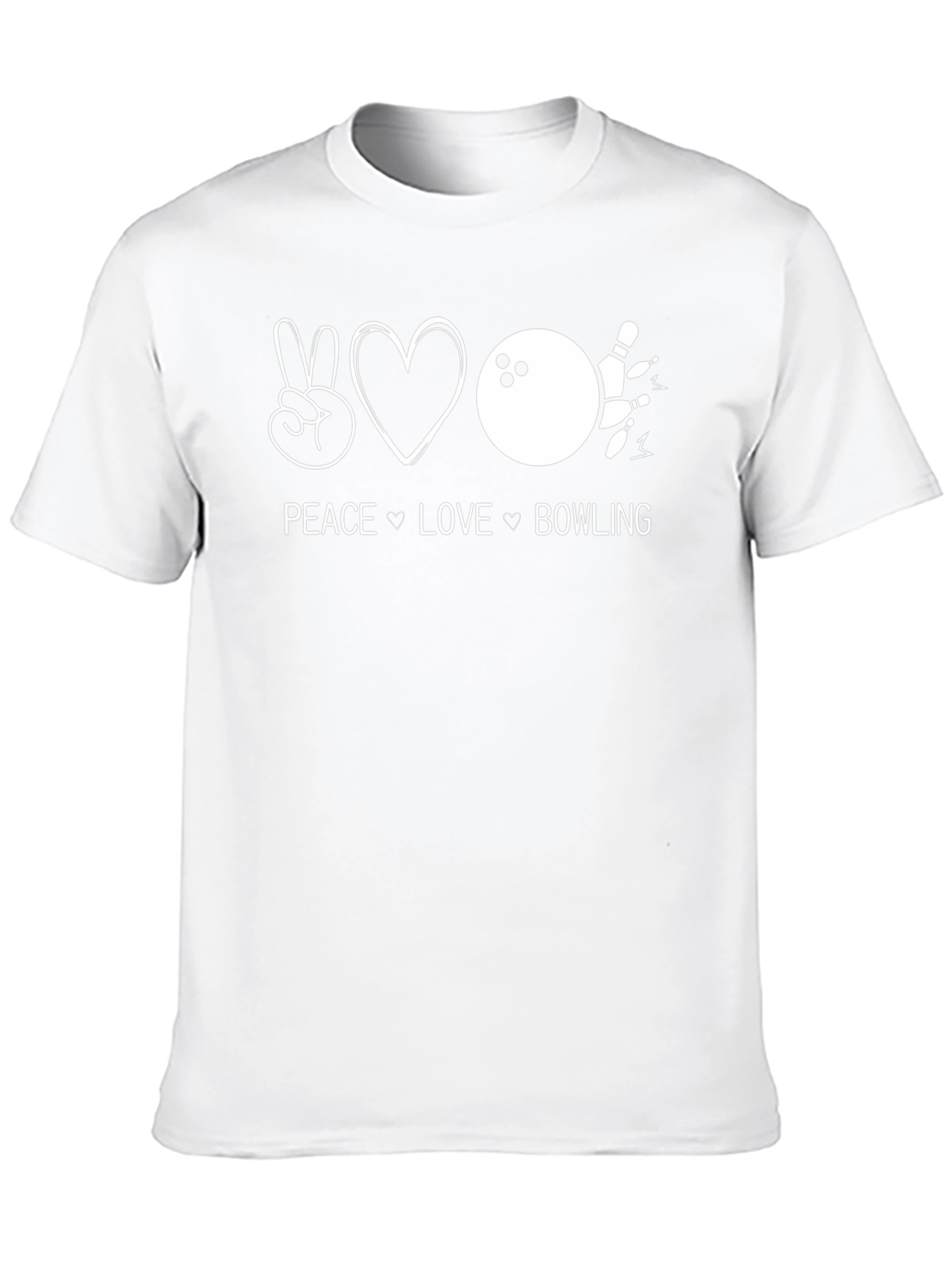 Peace Love Bowling Black Graphic T-Shirt
