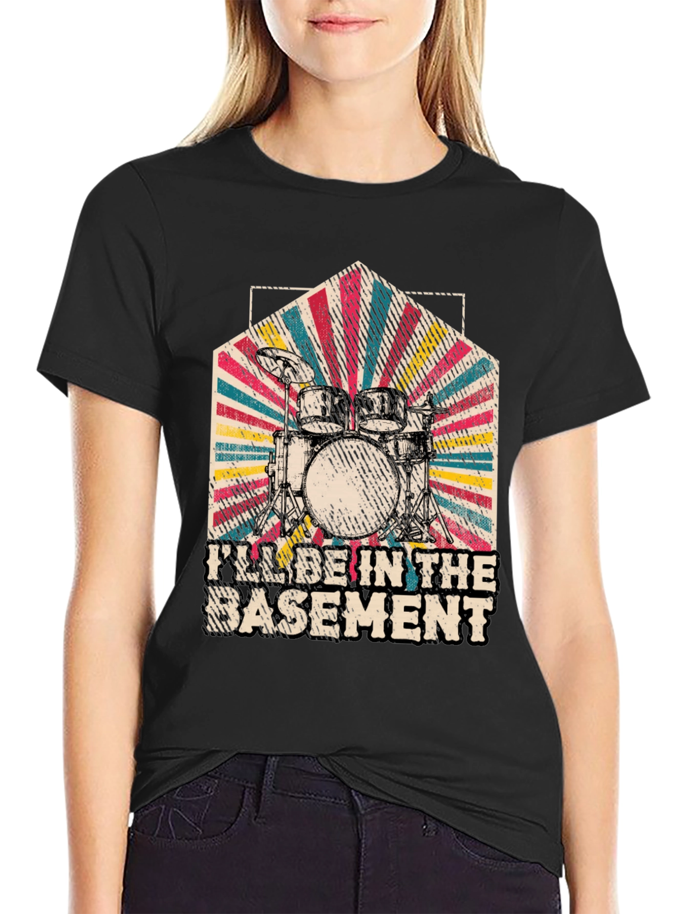 Ill Be In The Basement Drum Set Graphic Tee