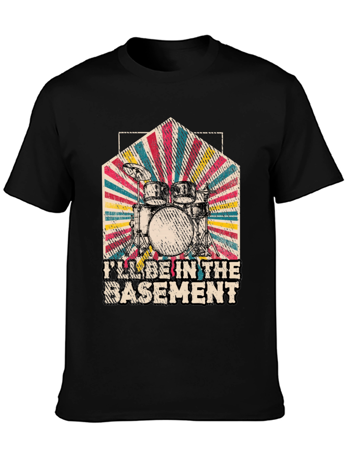 Ill Be In The Basement Drum Set Graphic Tee