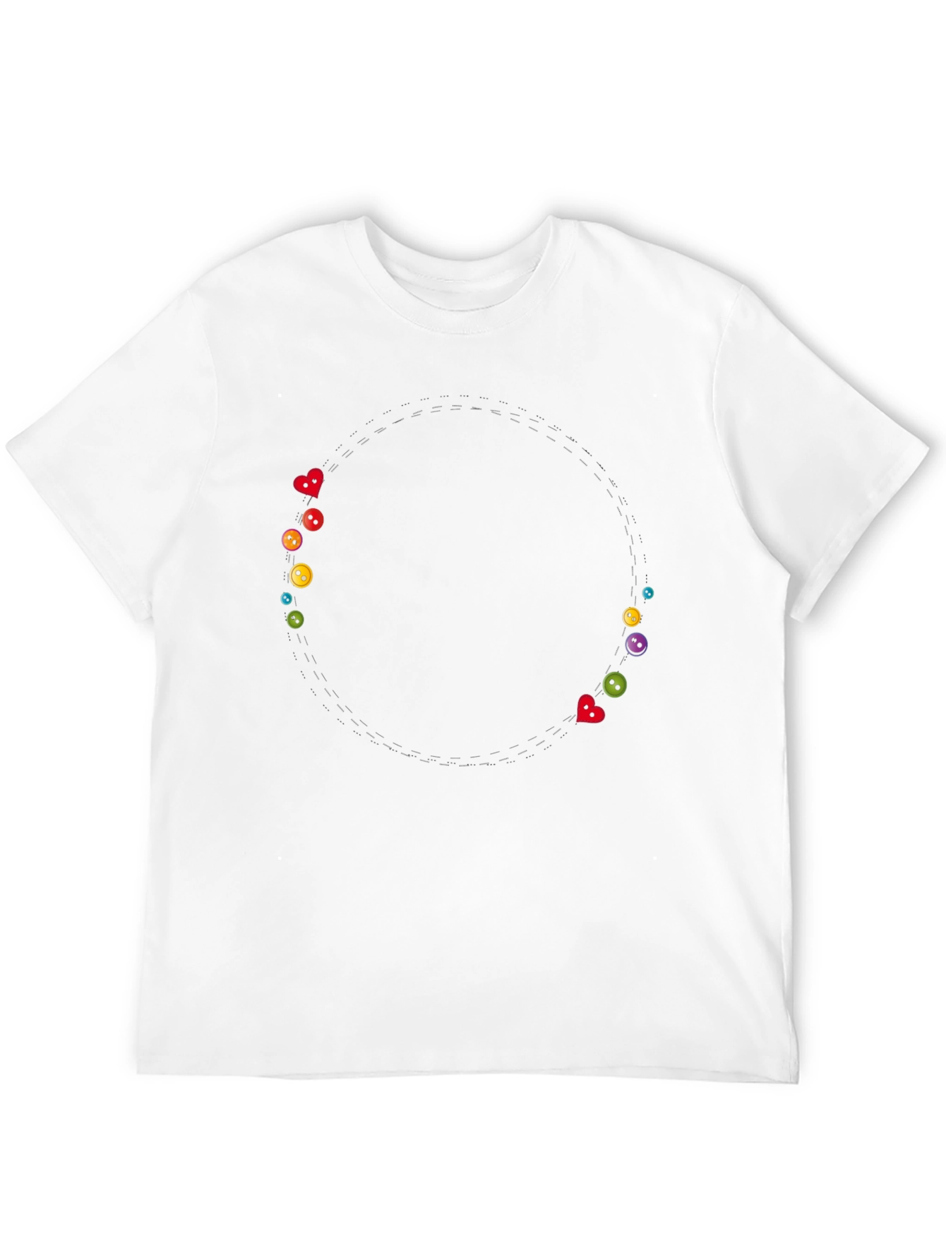 Whimsical Buttons Black Tee