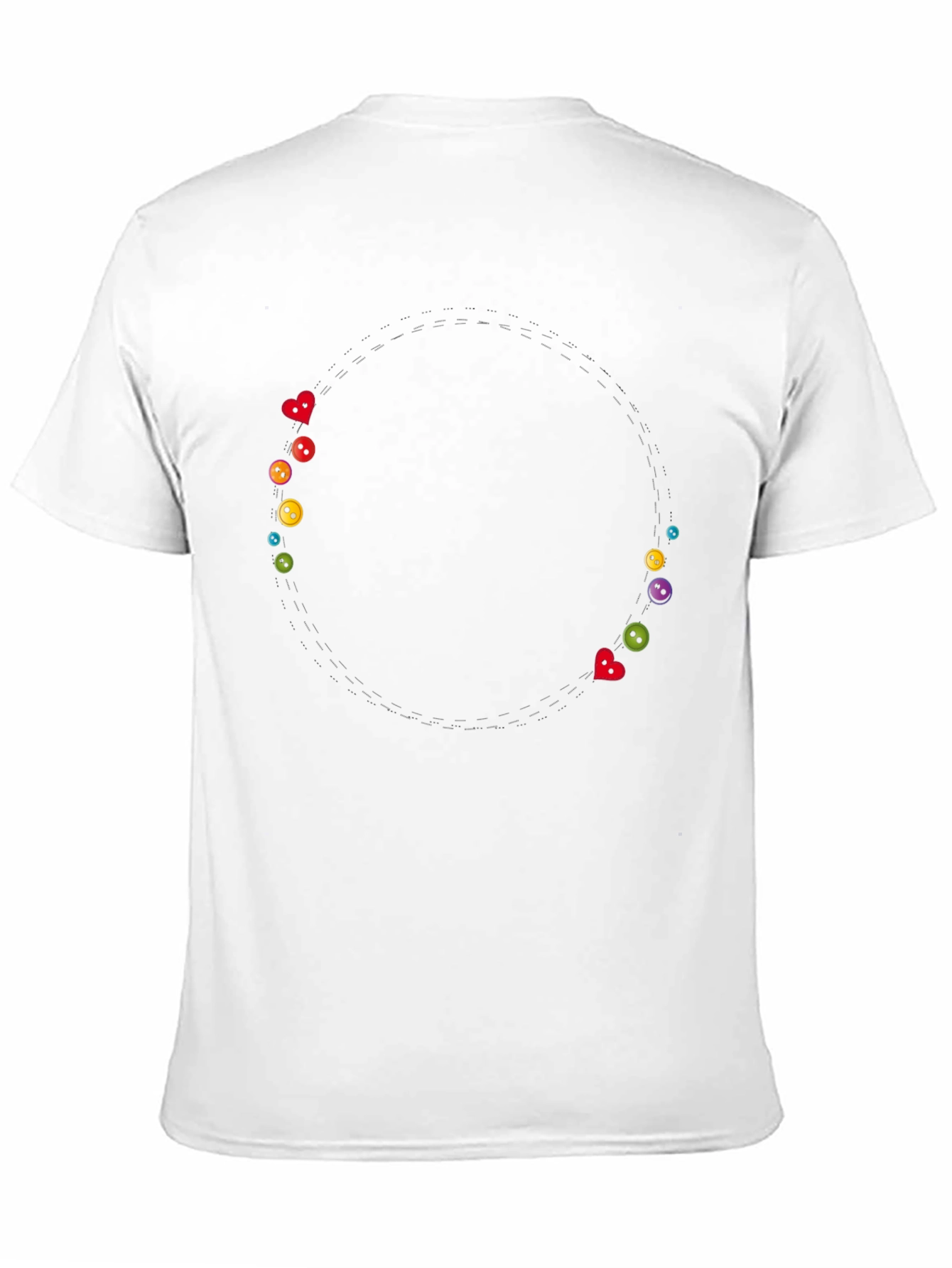 Whimsical Buttons Black Tee