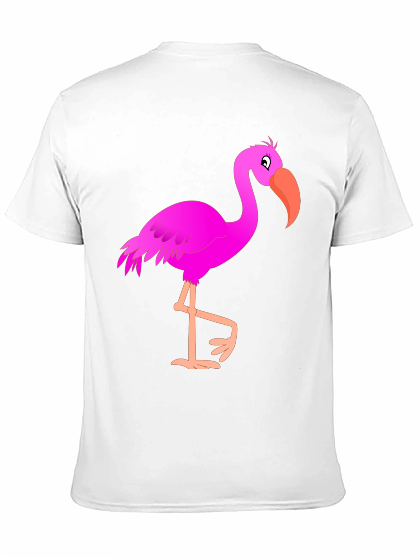 Mens Black T-Shirt with Fun Pink Flamingo Graphic