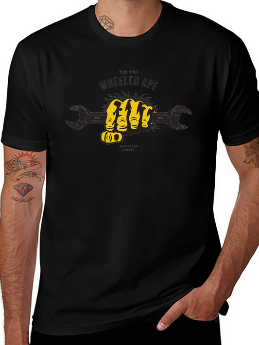 Wheeled Ape Wrench Fist Graphic T-Shirt