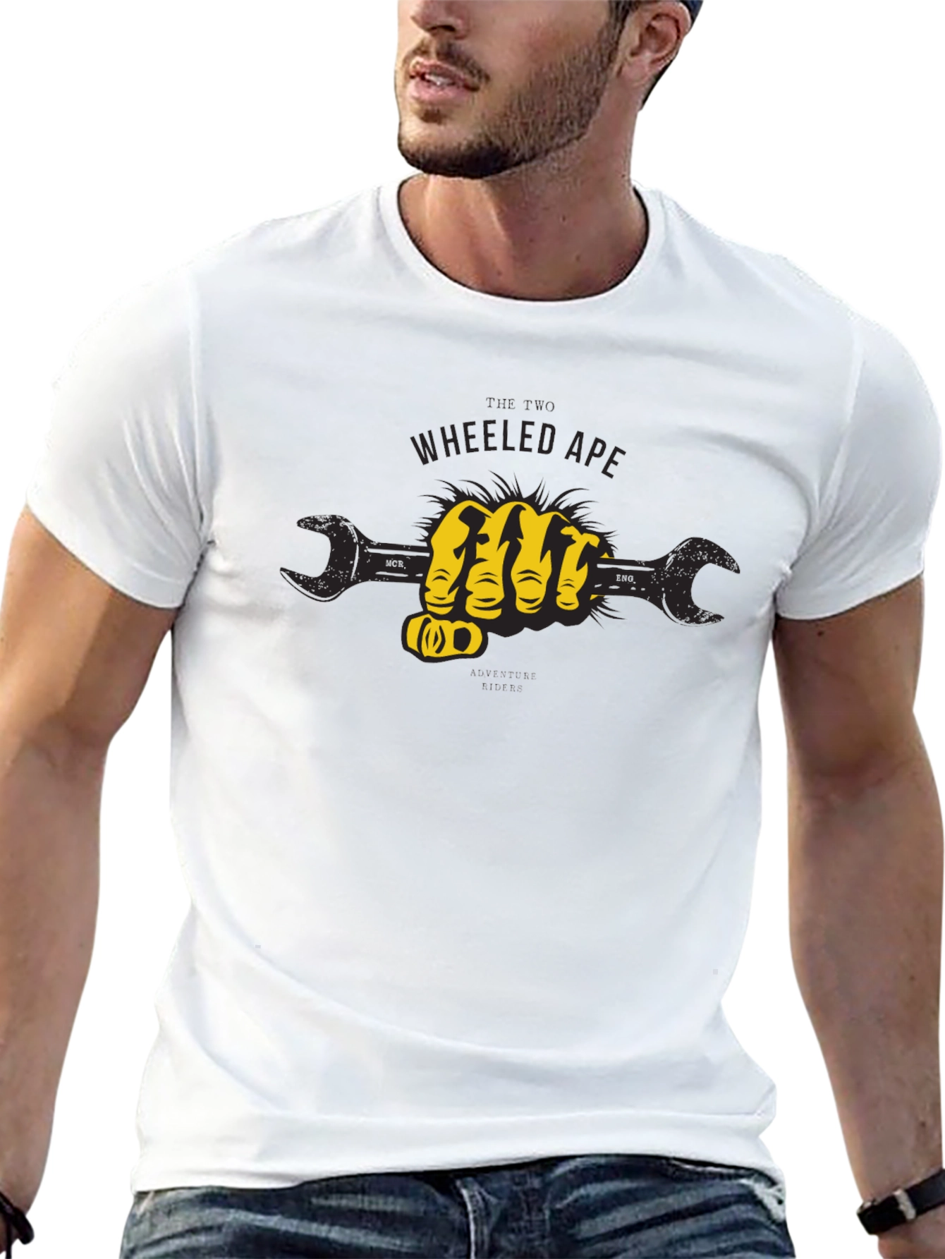 Wheeled Ape Wrench Fist Graphic T-Shirt
