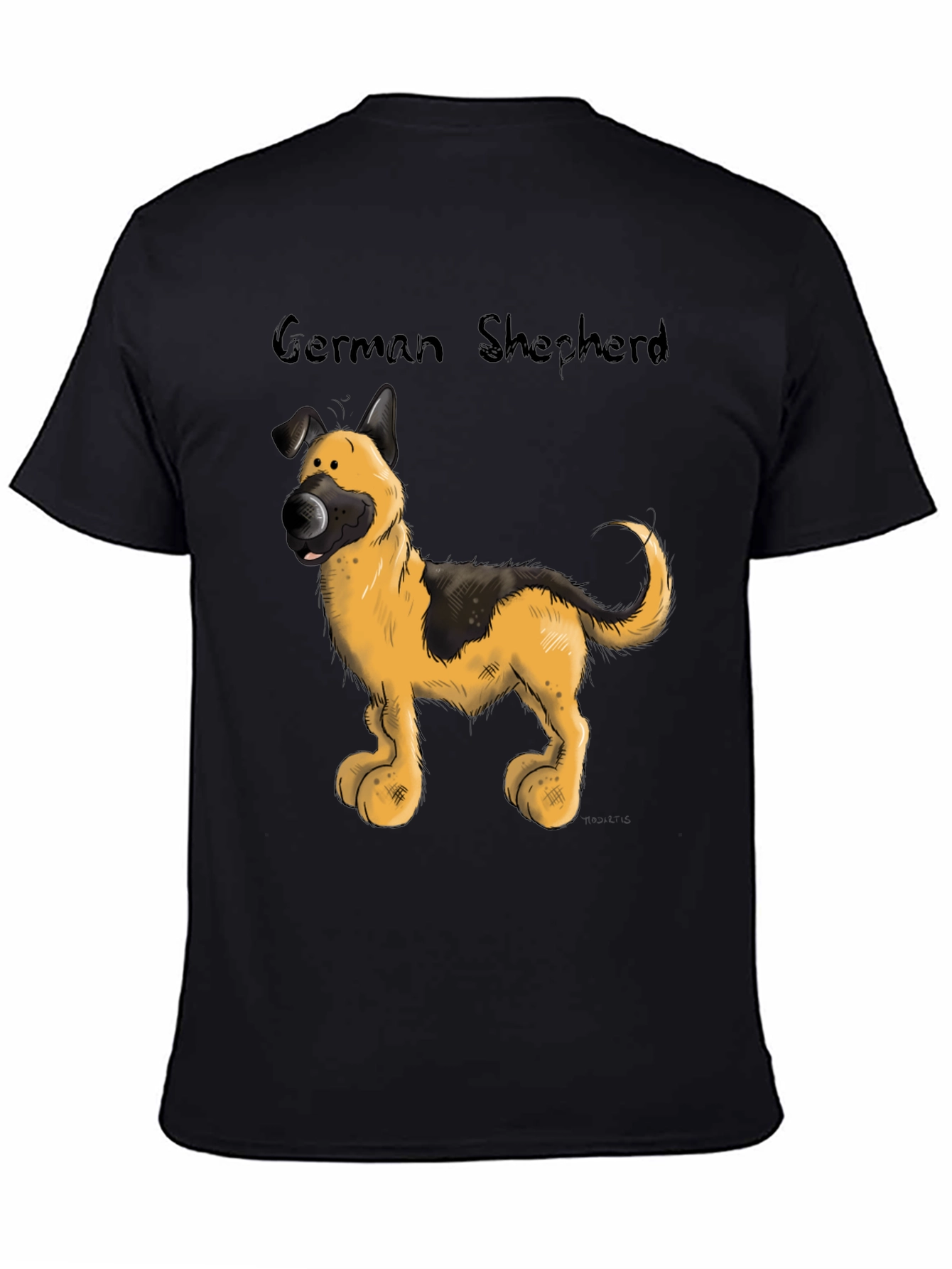 Cartoon German Shepherd Graphic T-Shirt