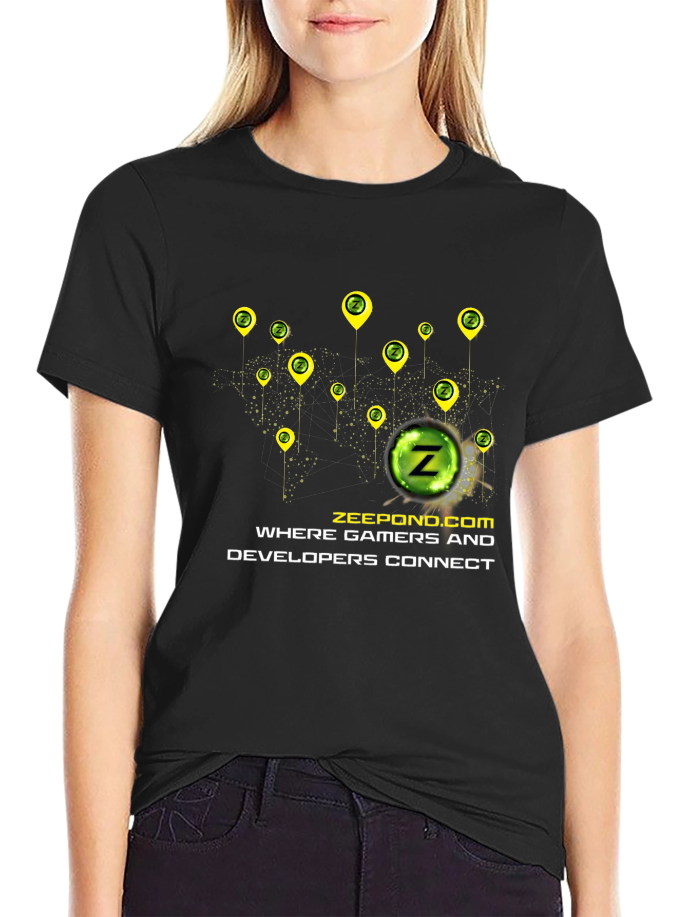 Zeepond Gamer Developer Connect Black T-Shirt