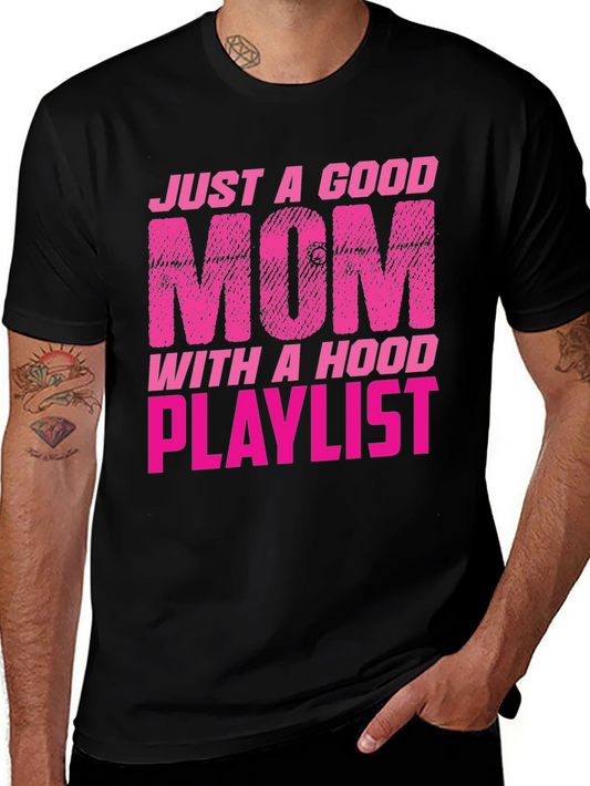 Good Mom with a Hood Playlist Graphic Tee