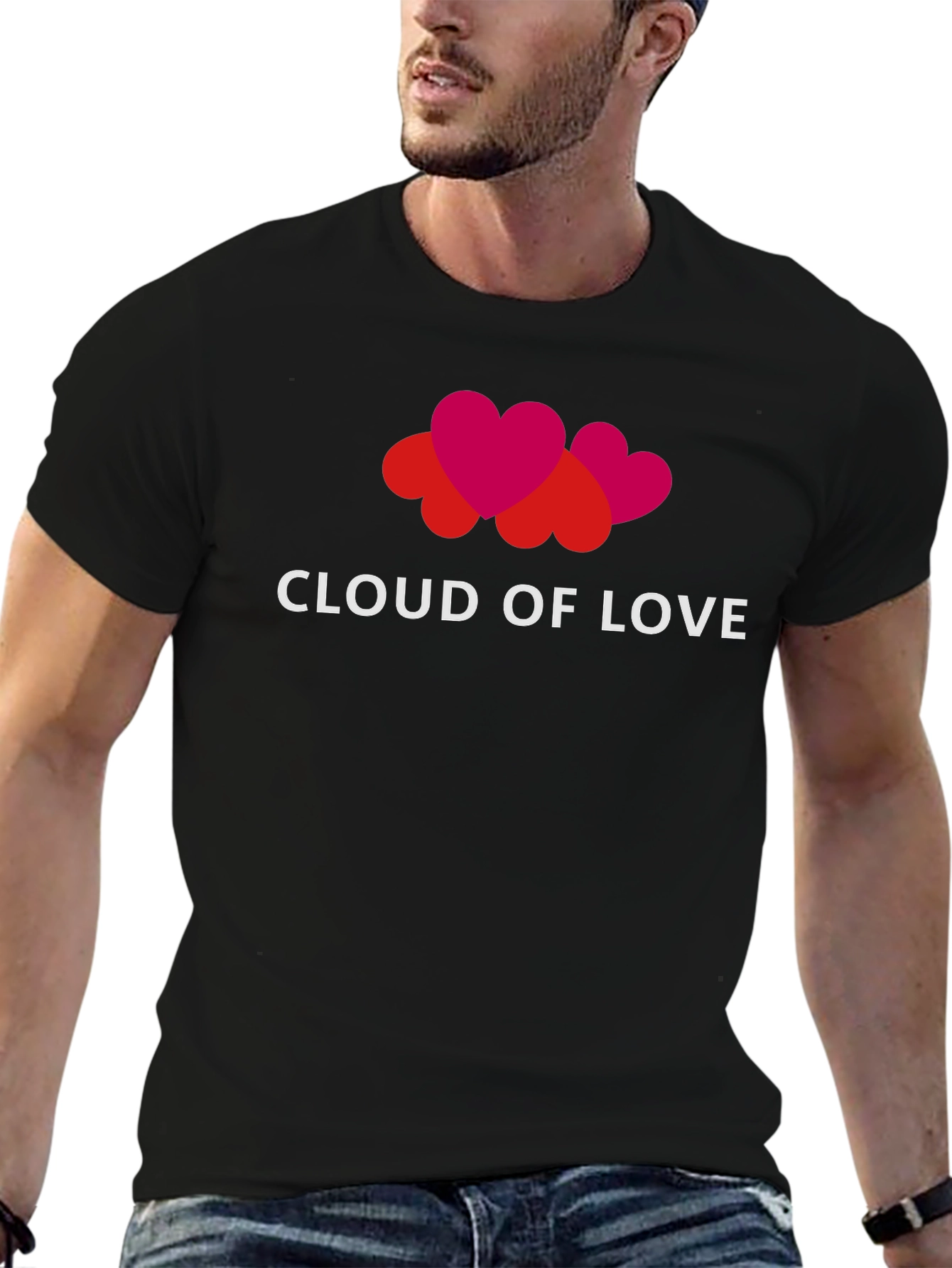 Cloud of Love Graphic Tee - Black Cotton Shirt