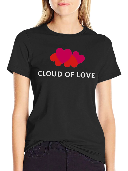 Cloud of Love Graphic Tee - Black Cotton Shirt