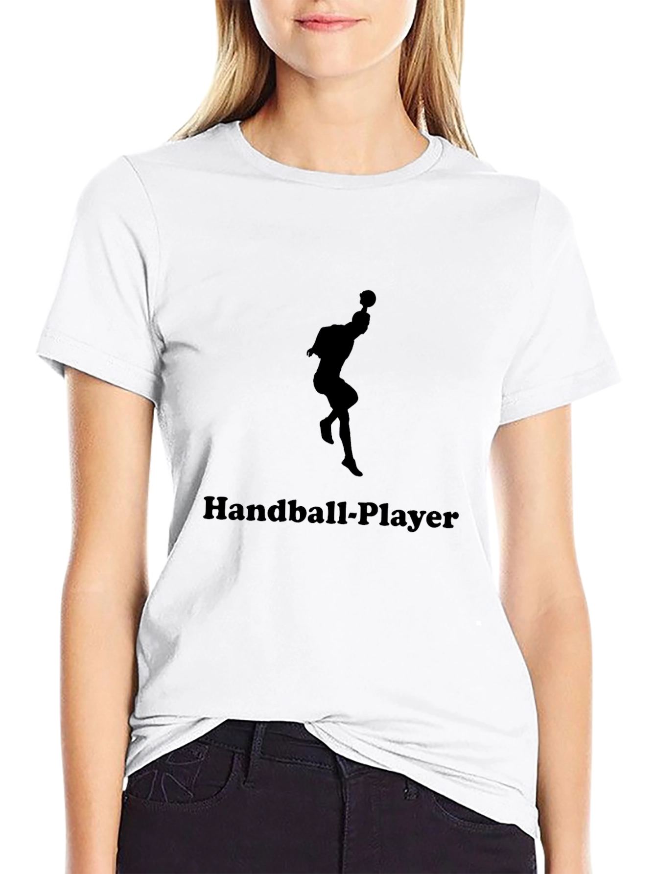 Handball Player Graphic Tee - Black