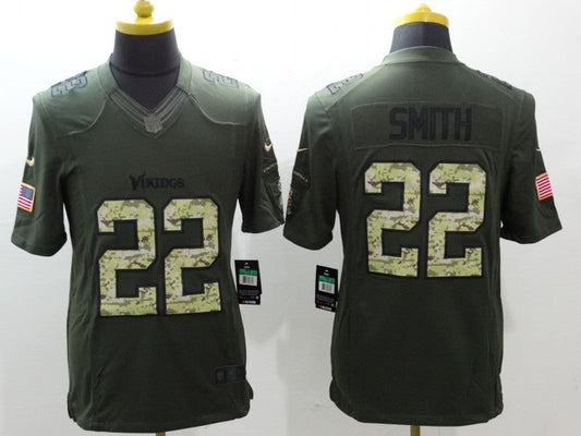 Men's Minnesota Vikings Harrison Smith #22 Army Green Game Jerseys