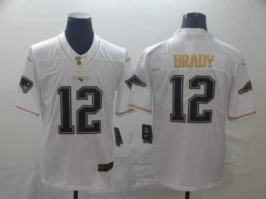 Men's New England Patriots Tom Brady #12 White Game Player Jerseys
