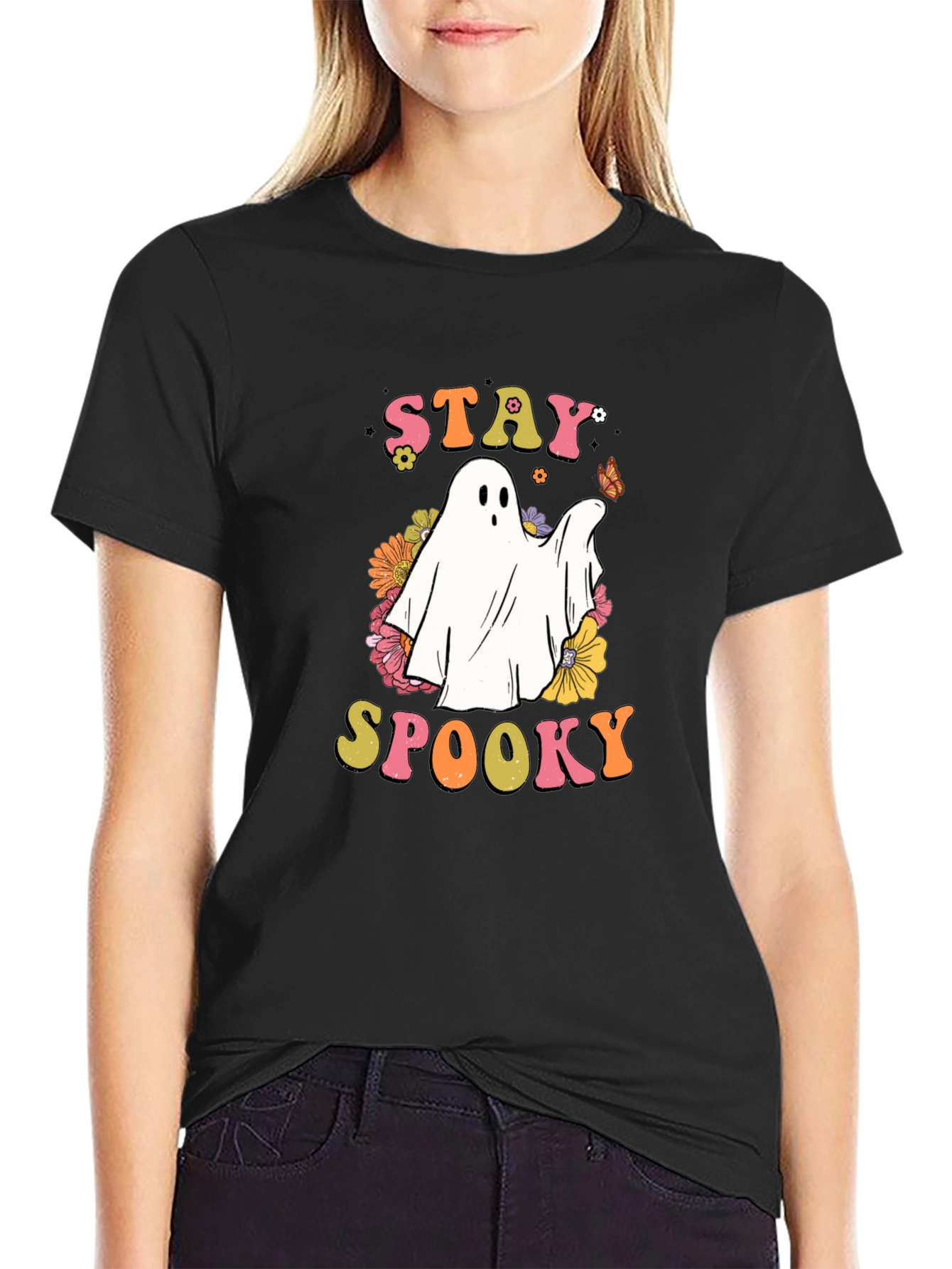 Stay Spooky Ghost Graphic T-Shirt