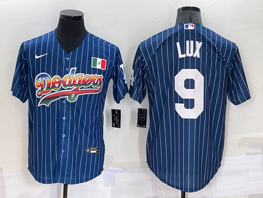 Men's Los Angeles Dodgers Gavin Lux #9 Blue Stitched Jerseys